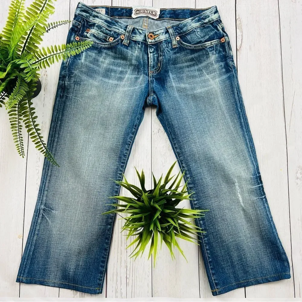 🇺🇸Big Star Sweet Factory Faded Crop Jeans Size 28
